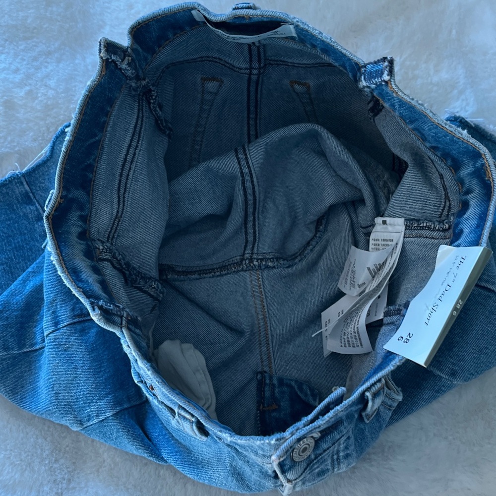 New! Abercrombie and Fitch The 7" Dad Denim Shorts High Rise Size 28/6‎ NWT - Picture 15 of 15
